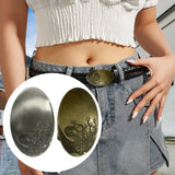 Maxbell Western Belt Buckle Accessory Retro Style for Wedding Valentine Day Birthday Ancient Tin Color