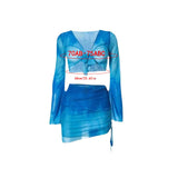 Maxbell Womens Bikini Set with Tie Front Cover up for Club Water Activities Vacation S