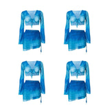 Maxbell Womens Bikini Set with Tie Front Cover up for Club Water Activities Vacation S