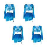 Maxbell Womens Bikini Set with Tie Front Cover up for Club Water Activities Vacation S