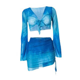 Maxbell Womens Bikini Set with Tie Front Cover up for Club Water Activities Vacation S