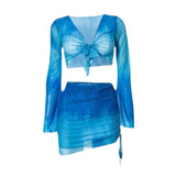 Maxbell Womens Bikini Set with Tie Front Cover up for Club Water Activities Vacation S