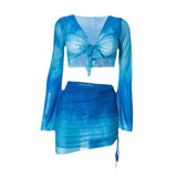 Maxbell Womens Bikini Set with Tie Front Cover up for Club Water Activities Vacation M