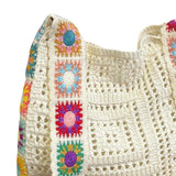 Maxbell Crochet Tote Bag Pouch Knitted Women Shoulder Bag for Outdoor Party Birthday Beige