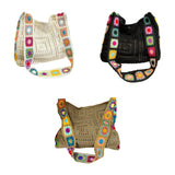 Maxbell Crochet Tote Bag Pouch Knitted Women Shoulder Bag for Outdoor Party Birthday Beige