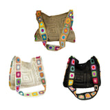 Maxbell Crochet Tote Bag Pouch Knitted Women Shoulder Bag for Outdoor Party Birthday Beige