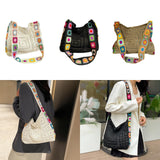 Maxbell Crochet Tote Bag Pouch Knitted Women Shoulder Bag for Outdoor Party Birthday Beige