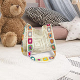 Maxbell Crochet Tote Bag Pouch Knitted Women Shoulder Bag for Outdoor Party Birthday Beige