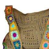 Maxbell Crochet Tote Bag Pouch Knitted Women Shoulder Bag for Outdoor Party Birthday Khaki