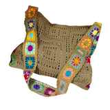 Maxbell Crochet Tote Bag Pouch Knitted Women Shoulder Bag for Outdoor Party Birthday Khaki