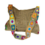 Maxbell Crochet Tote Bag Pouch Knitted Women Shoulder Bag for Outdoor Party Birthday Khaki