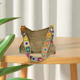 Maxbell Crochet Tote Bag Pouch Knitted Women Shoulder Bag for Outdoor Party Birthday Khaki