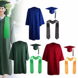 Maxbell Graduation Gown Cap Set Soft for Club Academic Commencements Honor Societies Blue