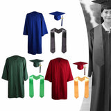 Maxbell Graduation Gown Cap Set Soft for Club Academic Commencements Honor Societies Blue