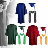 Maxbell Graduation Gown Cap Set Soft for Club Academic Commencements Honor Societies Blue