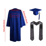Maxbell Graduation Gown Cap Set Soft for Club Academic Commencements Honor Societies Blue