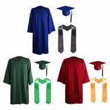 Maxbell Graduation Gown Cap Set Soft for Club Academic Commencements Honor Societies Blue
