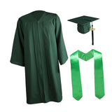 Maxbell Graduation Gown Cap Set Soft for Club Academic Commencements Honor Societies Green