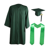 Maxbell Graduation Gown Cap Set Soft for Club Academic Commencements Honor Societies Green