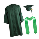 Maxbell Graduation Gown Cap Set Soft for Club Academic Commencements Honor Societies Green