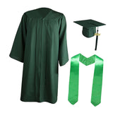 Maxbell Graduation Gown Cap Set Soft for Club Academic Commencements Honor Societies Green