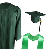Maxbell Graduation Gown Cap Set Soft for Club Academic Commencements Honor Societies Green
