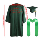 Maxbell Graduation Gown Cap Set Soft for Club Academic Commencements Honor Societies Green