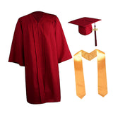 Maxbell Graduation Gown Cap Set Soft for Club Academic Commencements Honor Societies Red