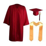 Maxbell Graduation Gown Cap Set Soft for Club Academic Commencements Honor Societies Red