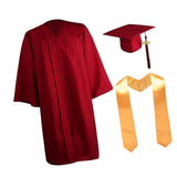 Maxbell Graduation Gown Cap Set Soft for Club Academic Commencements Honor Societies Red