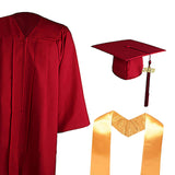 Maxbell Graduation Gown Cap Set Soft for Club Academic Commencements Honor Societies Red