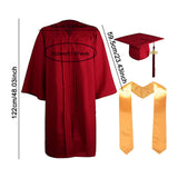 Maxbell Graduation Gown Cap Set Soft for Club Academic Commencements Honor Societies Red