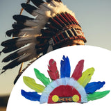 Maxbell Kids Faux Feather Indian Headband Lightweight Multipurpose Handmade Colorful