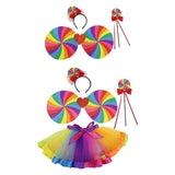 Maxbell Girls Layered Rainbow Tutu Skirt Costumes for Easter Cosplay Party Christmas 3 Pieces
