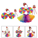 Maxbell Girls Layered Rainbow Tutu Skirt Costumes for Easter Cosplay Party Christmas 3 Pieces