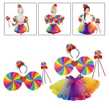 Maxbell Girls Layered Rainbow Tutu Skirt Costumes for Easter Cosplay Party Christmas 3 Pieces