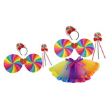 Maxbell Girls Layered Rainbow Tutu Skirt Costumes for Easter Cosplay Party Christmas 3 Pieces