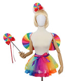 Maxbell Girls Layered Rainbow Tutu Skirt Costumes for Easter Cosplay Party Christmas 3 Pieces