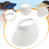 Maxbell Sun Visor Hat Comfortable Lightweight Clip on Visor for Tennis Beach Cycling White
