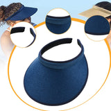 Maxbell Sun Visor Hat Comfortable Lightweight Clip on Visor for Tennis Beach Cycling Dark Blue