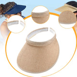 Maxbell Sun Visor Hat Comfortable Lightweight Clip on Visor for Tennis Beach Cycling Beige