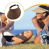 Maxbell Sun Visor Hat Comfortable Lightweight Clip on Visor for Tennis Beach Cycling Brown