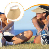 Maxbell Sun Visor Hat Comfortable Lightweight Clip on Visor for Tennis Beach Cycling Beige Yellow