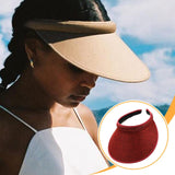 Maxbell Sun Visor Hat Comfortable Lightweight Clip on Visor for Tennis Beach Cycling Dark Red