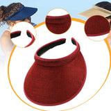 Maxbell Sun Visor Hat Comfortable Lightweight Clip on Visor for Tennis Beach Cycling Dark Red