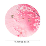 Maxbell Chinese Oiled Paper Umbrella Photo Props for Village Scenery Events Cosplay Pink