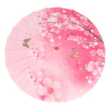 Maxbell Chinese Oiled Paper Umbrella Photo Props for Village Scenery Events Cosplay Pink