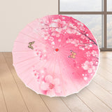 Maxbell Chinese Oiled Paper Umbrella Photo Props for Village Scenery Events Cosplay Pink