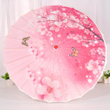 Maxbell Chinese Oiled Paper Umbrella Photo Props for Village Scenery Events Cosplay Pink