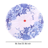Maxbell Chinese Oiled Paper Umbrella Photo Props for Village Scenery Events Cosplay Blue